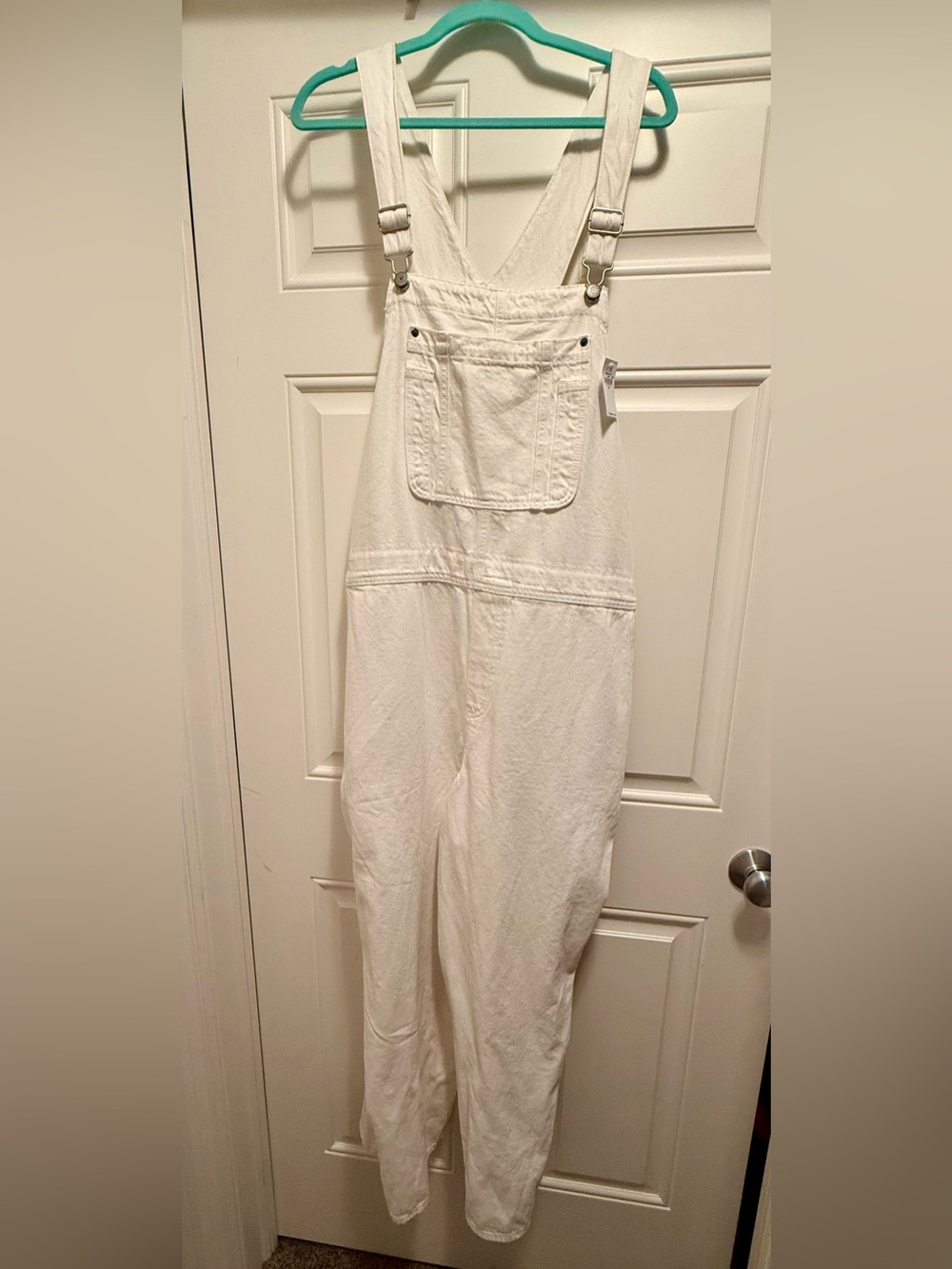 Old Navy White Denim Overalls Jumpsuit